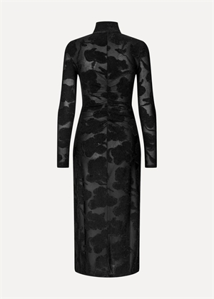 Lurex jersey zip kjole Black Petunias Stine Goya 